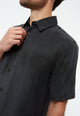 Givn Berlin Kurzarmhemd GBKODA aus TENCEL™ mit Peach-Effekt Buttoned Shirt Black (Tencel)