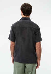 Givn Berlin Kurzarmhemd GBKODA aus TENCEL™ mit Peach-Effekt Buttoned Shirt Black (Tencel)