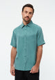 Givn Berlin Kurzarmhemd GBKODA aus TENCEL™ mit Peach-Effekt Buttoned Shirt Graphite Green (Tencel)