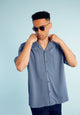 Givn Berlin Kurzarmhemd GBLUCA aus LENZING™ ECOVERO™ Buttoned Shirt Steel Blue