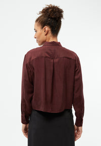 Givn Berlin Kurze Bluse GBSAVANNAH aus TENCEL™ Blouse Wine Red (Tencel)