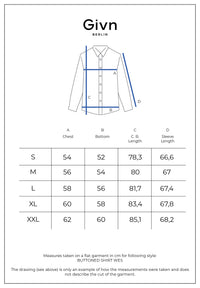 Givn Berlin Langarmhemd GBWES aus Leinen Buttoned Shirt Blazing Blue (Linen)