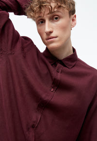 Givn Berlin Leinenhemd GBJOHN relaxed Buttoned Shirt Burgundy (Linen)