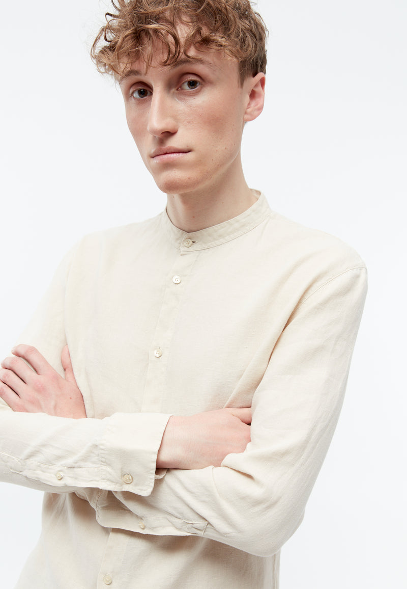 Givn Berlin Hemd GBWES regular aus Leinen mit Stehkragen Buttoned Shirt Beige (Linen)
