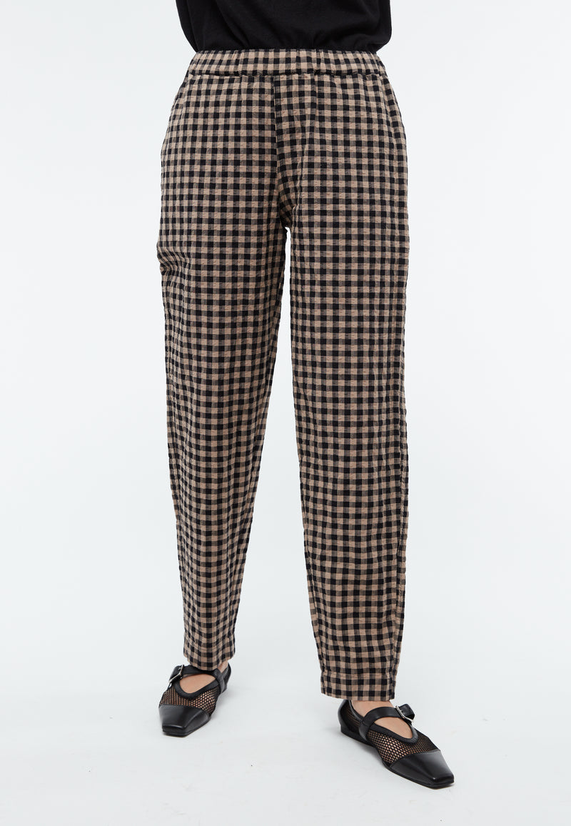 Givn Berlin Leinenhose GBHELENA mit elastischem Bund Trousers Light Taupe / Black (Structure)