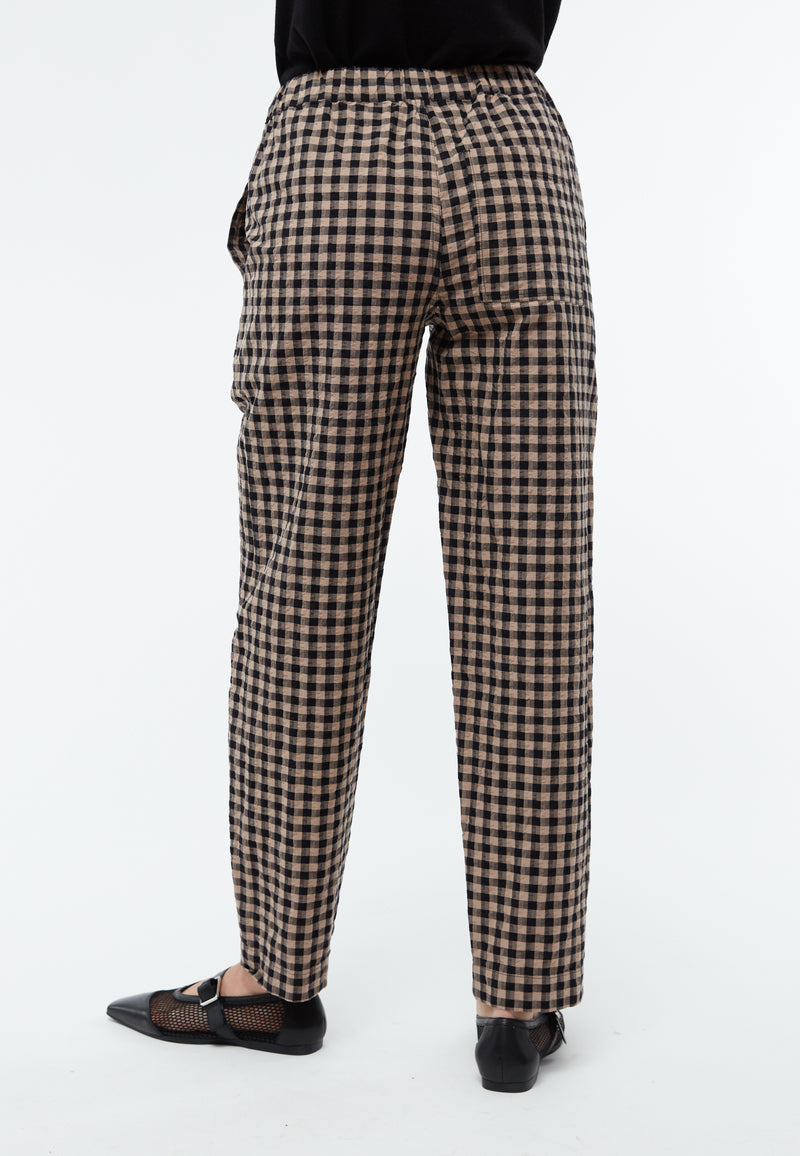 Givn Berlin Leinenhose GBHELENA mit elastischem Bund Trousers Light Taupe / Black (Structure)