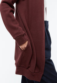 Givn Berlin Long-Cardigan GBCara aus recycelter Baumwolle Cardigan Aubergine