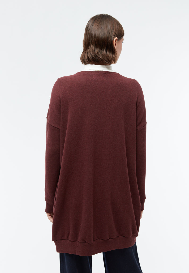 Givn Berlin Long-Cardigan GBCara aus recycelter Baumwolle Cardigan Aubergine