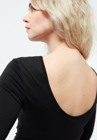 Givn Berlin Longsleeve GBMIMI aus TENCEL™ mit tiefem Rückenausschnitt Longsleeve Black (Tencel)