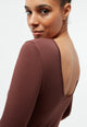 Givn Berlin Longsleeve GBMIMI aus TENCEL™ mit tiefem Rückenausschnitt Longsleeve Burned Brown (Tencel)