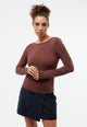 Givn Berlin Longsleeve GBMIMI aus TENCEL™ mit tiefem Rückenausschnitt Longsleeve Burned Brown (Tencel)