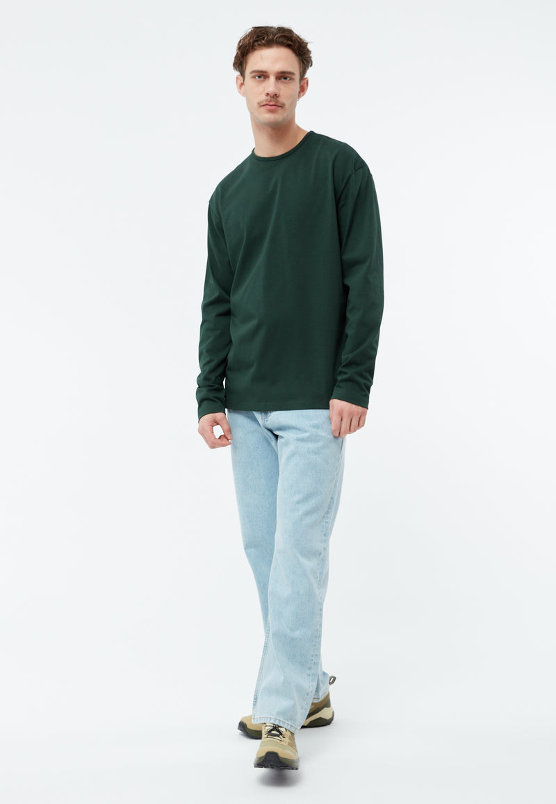 Givn Berlin Longsleeve GBPITTIE Heavyweight aus Bio-Baumwolle Longsleeve Bottle Green