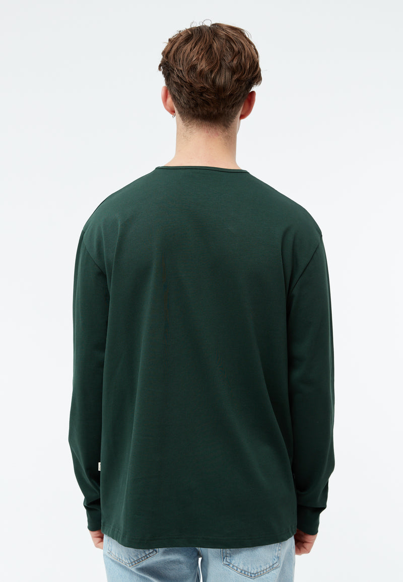 Givn Berlin Longsleeve GBPITTIE Heavyweight aus Bio-Baumwolle Longsleeve Bottle Green