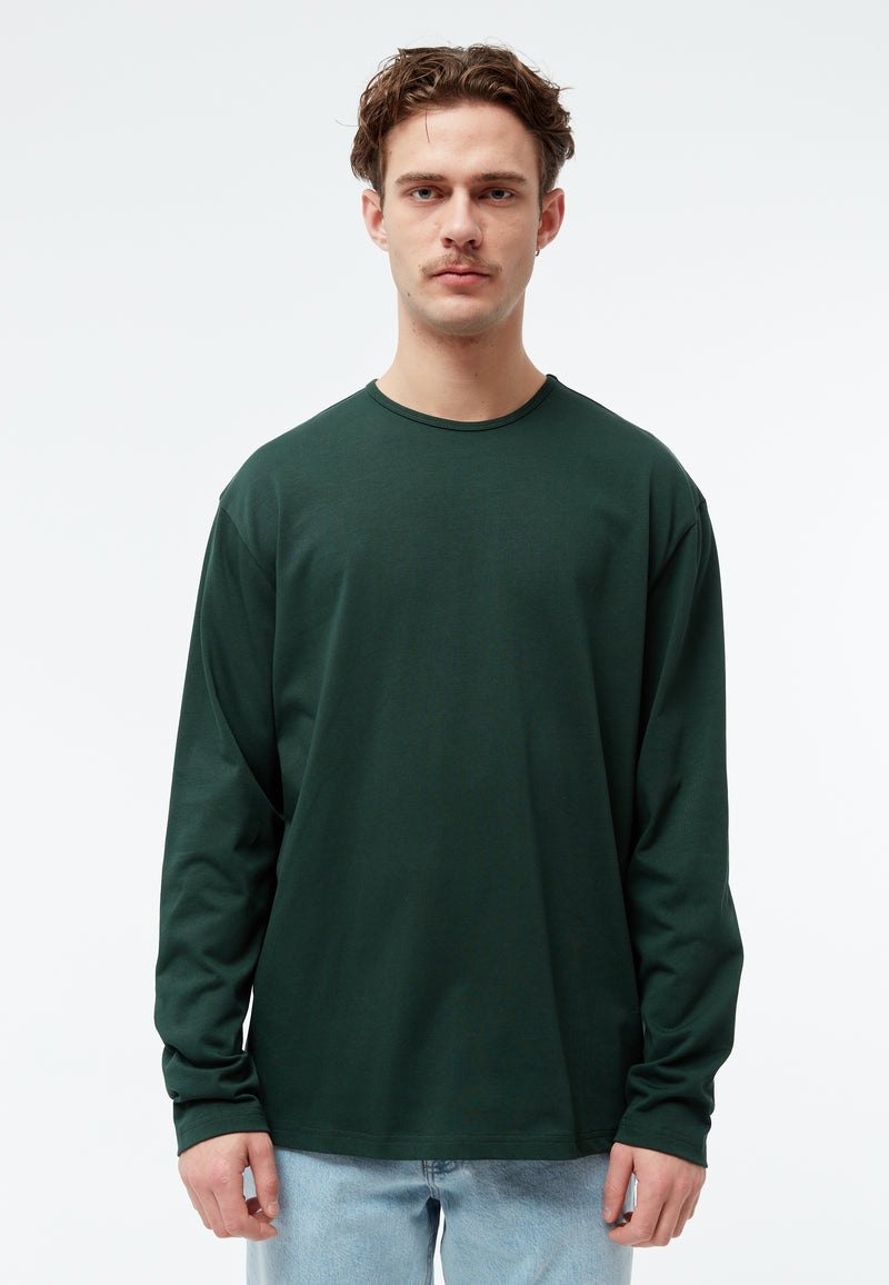 Givn Berlin Longsleeve GBPITTIE Heavyweight aus Bio-Baumwolle Longsleeve Bottle Green