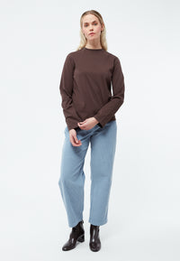 Givn Berlin Longsleeve GBROSALIE aus Bio-Baumwolle Longsleeve Coffee Brown