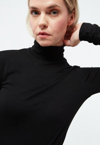 Givn Berlin Longsleeve GBVIDA aus TENCEL™ mit Rollkragen Longsleeve Black (Tencel)