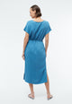 Givn Berlin Midi-Kleid GBPHILINE aus LENZING™ ECOVERO™ mit Bindegürtel Dress Gentle Blue