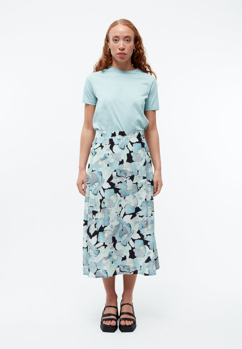 Givn Berlin Midi-Rock GBVANA aus TENCEL™ Skirt Gentle Blue (Dreamy Florals)