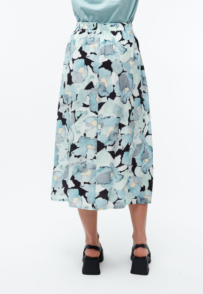 Givn Berlin Midi-Rock GBVANA aus TENCEL™ Skirt Gentle Blue (Dreamy Florals)