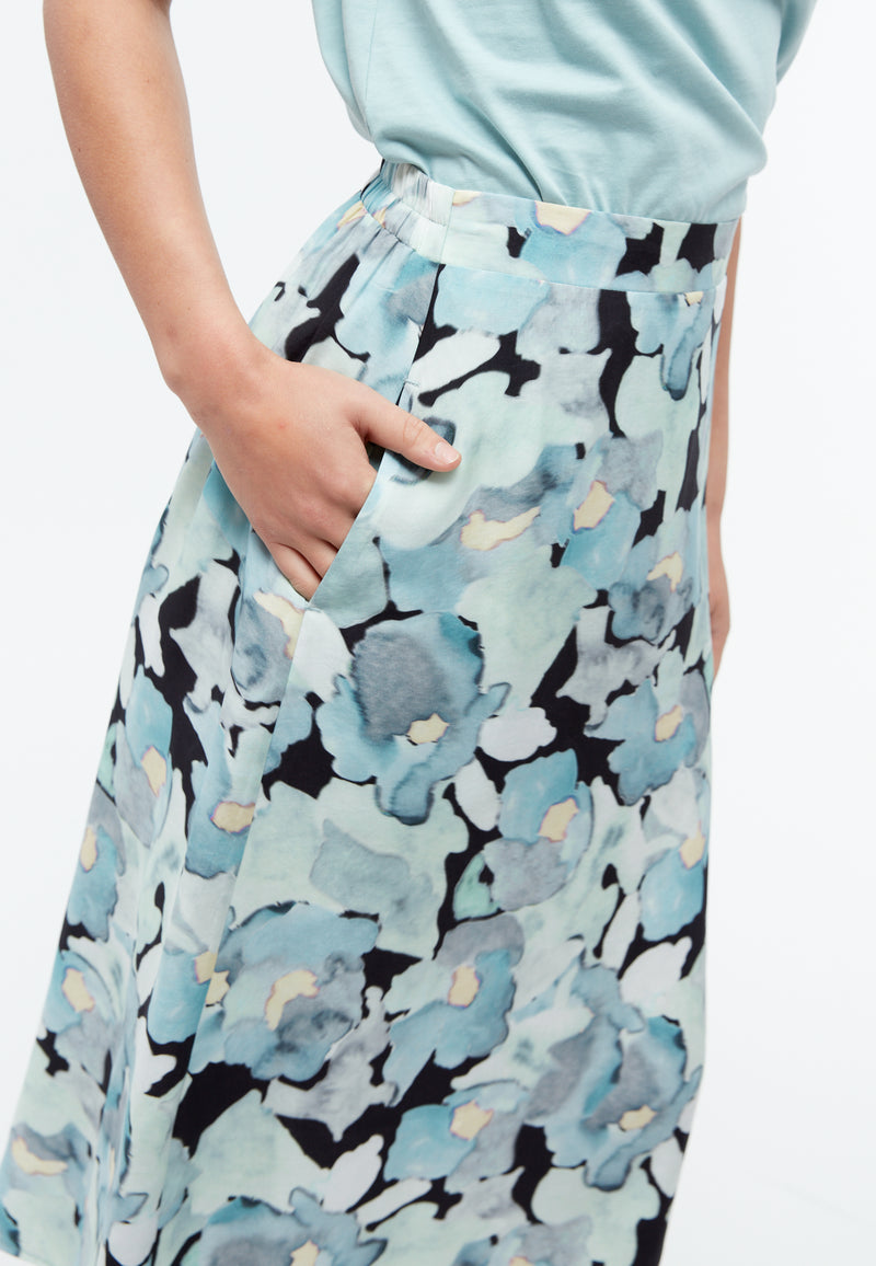 Givn Berlin Midi-Rock GBVANA aus TENCEL™ Skirt Gentle Blue (Dreamy Florals)