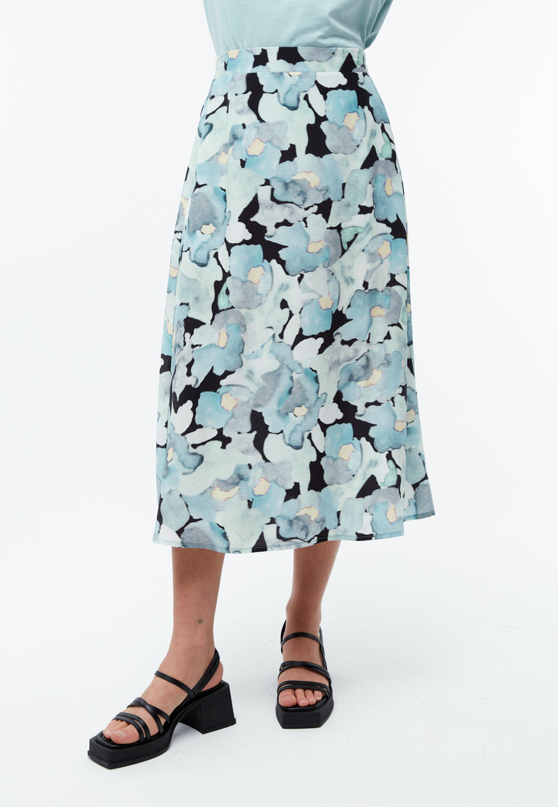 Givn Berlin Midi-Rock GBVANA aus TENCEL™ Skirt Gentle Blue (Dreamy Florals)