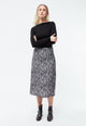 Givn Berlin Midirock GBTINA aus TENCEL™ Skirt Black / Grey (Snake)