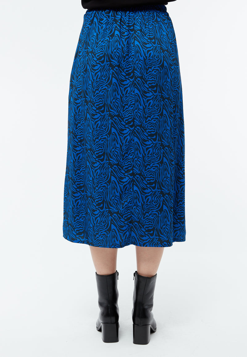 Givn Berlin Midirock GBVANA aus LENZING™ ECOVERO™ Skirt Black / Electric Blue (Tiger)