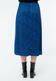 Givn Berlin Midirock GBVANA aus LENZING™ ECOVERO™ Skirt Black / Electric Blue (Tiger)