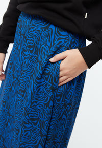 Givn Berlin Midirock GBVANA aus LENZING™ ECOVERO™ Skirt Black / Electric Blue (Tiger)