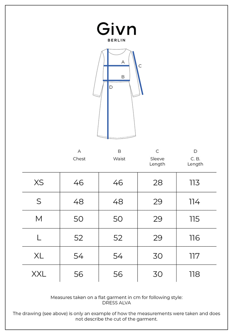 Givn Berlin Musselinkleid GBALVA aus Bio-Baumwolle mit Gürtel Dress French Blue (Musselin)