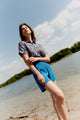 Givn Berlin Musselinshorts GBCLEO aus Bio-Baumwolle mit elastischem Bund Shorts French Blue (Musselin)