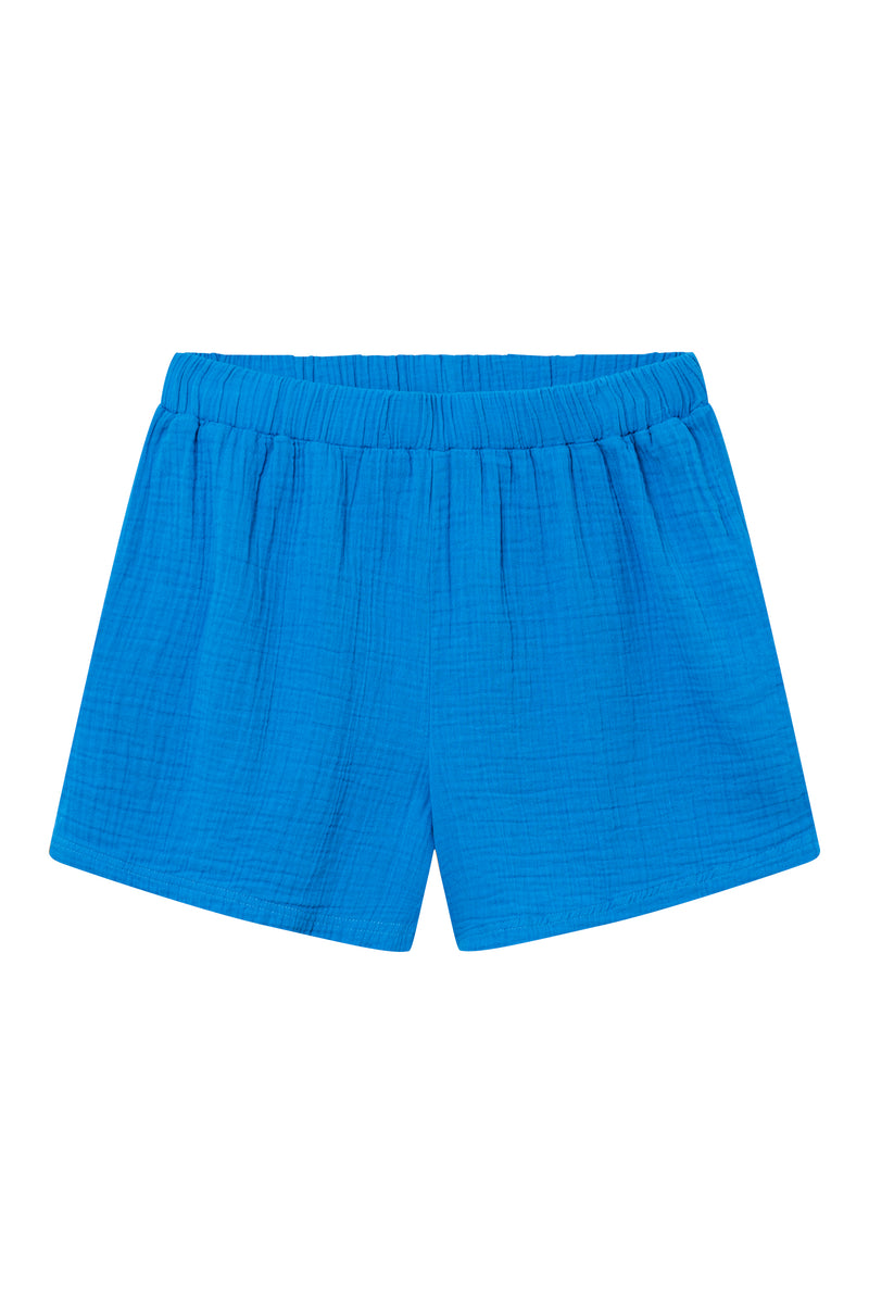 Givn Berlin Musselinshorts GBCLEO aus Bio-Baumwolle mit elastischem Bund Shorts French Blue (Musselin)