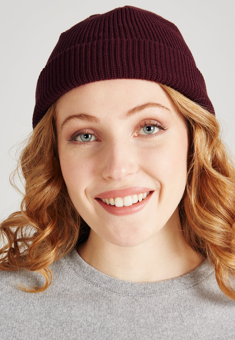 Givn Berlin Mütze CHRIS aus Bio-Baumwolle Beanie Bordeaux