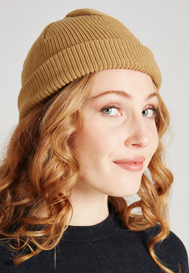 Givn Berlin Mütze CHRIS aus Bio-Baumwolle Beanie Camel