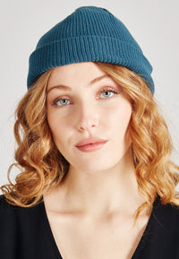 Givn Berlin Mütze CHRIS aus Bio-Baumwolle Beanie Teal Blue