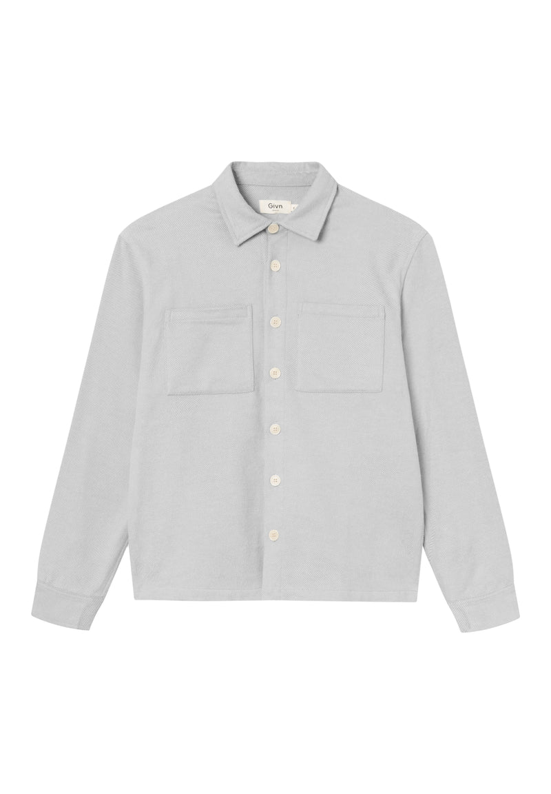 Givn Berlin Overshirt CRAIG aus Bio-Baumwolle Buttoned Shirt Light Grey