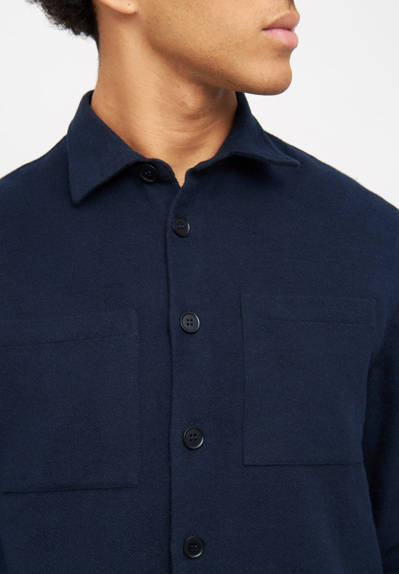 Givn Berlin Overshirt CRAIG aus Bio-Baumwolle Buttoned Shirt Midnight Blue