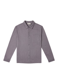 Givn Berlin Overshirt GBALVAR relaxed aus Bio-Baumwoll Piqué Buttoned Shirt Stormy Grey (Pique)