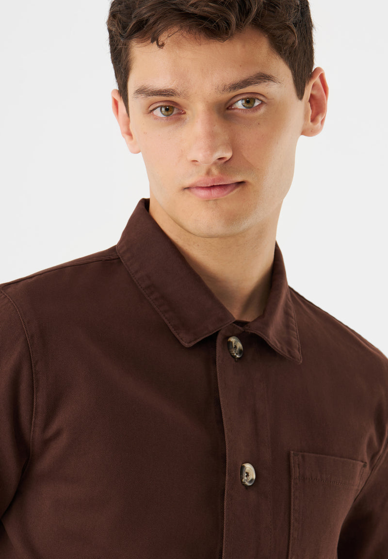 Givn Berlin Overshirt GBBEN aus Bio-Baumwolle Jacket Sepia Brown