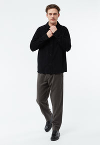 Givn Berlin Overshirt GBCURT aus Bio-Baumwollcord Overshirt Black (Structure)
