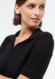 Givn Berlin Poloshirt GBYASMIN aus Bio-Baumwolle im Jacquard Muster T-Shirt Black (Jacquard)