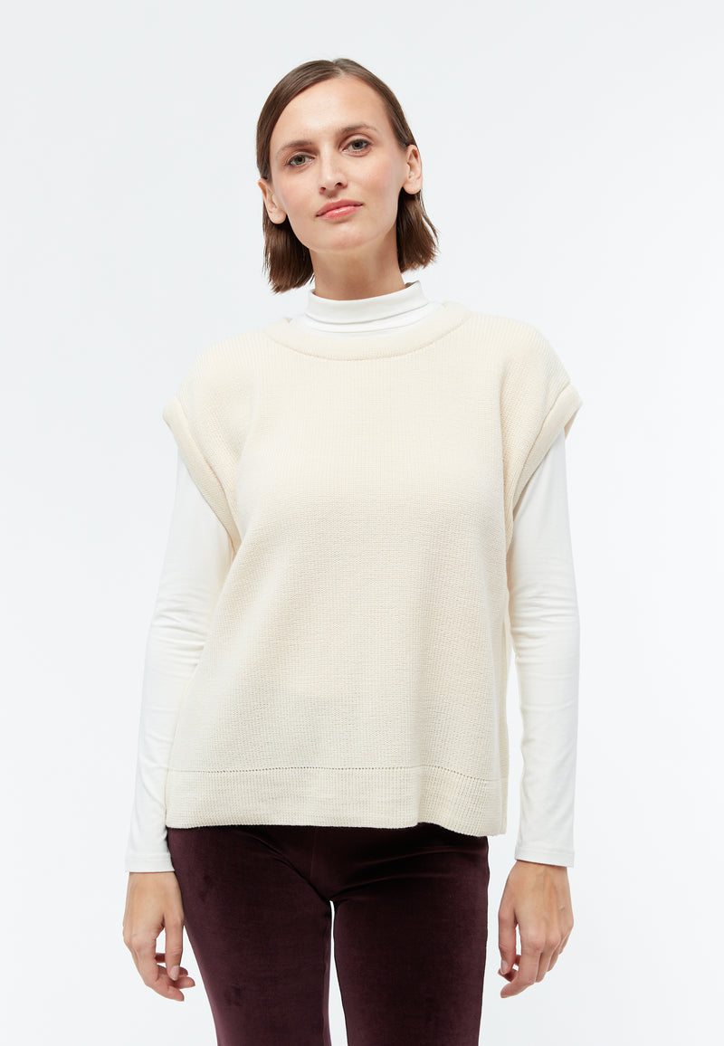 Givn Berlin Pullunder RIKE aus Bio-Wolle Sweater White (Wool)