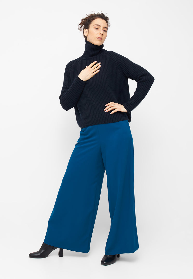 Givn Berlin Rollkragen-Strickullover CASSIA aus recycelter Wolle Sweater Midnight Blue