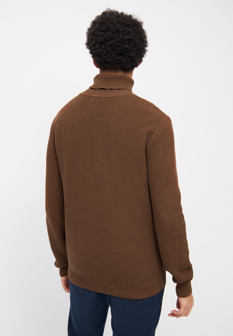 Givn Berlin Rollkragen-Strickullover PIET aus Bio-Baumwolle Sweater Chestnut Brown