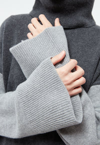 Givn Berlin Rollkragenpullover GBLEA aus recycelter Wolle Sweater Mid Grey / Iron Grey / Anthracite