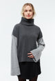 Givn Berlin Rollkragenpullover GBLEA aus recycelter Wolle Sweater Mid Grey / Iron Grey / Anthracite