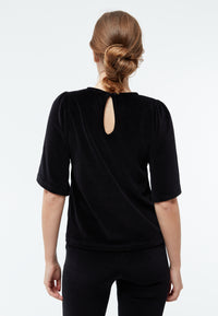 Givn Berlin Samtbluse GBJANKA aus Bio-Baumwolle mit Puffärmeln Blouse Black