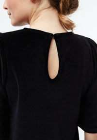 Givn Berlin Samtbluse GBJANKA aus Bio-Baumwolle mit Puffärmeln Blouse Black
