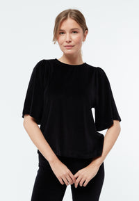 Givn Berlin Samtbluse GBJANKA aus Bio-Baumwolle mit Puffärmeln Blouse Black