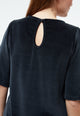 Givn Berlin Samtbluse GBJANKA aus Bio-Baumwolle mit Puffärmeln Blouse Dusty Blue